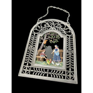 William Schweizer German Pewter Zinn figurine wall hanging The Farm Yard